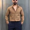 پیراهن وارداتی برند POLIZEL رنگ قهوه ای سایز L