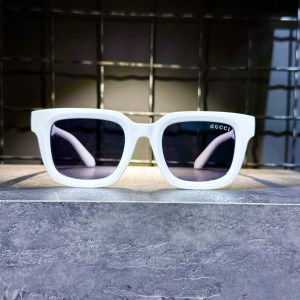 عینک برند GUCCI فریم سفید / شیشه دودی کد ZN3803