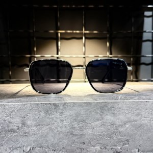 عینک برند POLICE فریم مشکی براق سیلور / شیشه دودی کد C304