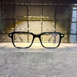 عینک برند CHROME HEARTS فریم مشکی طلایی / شیشه سفید کد 9202
