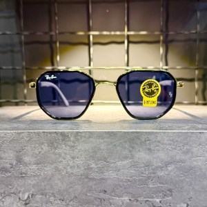 عینک برند RAY BAN فریم فلزی مشکی طلایی/ شیشه دودی کد RB3162