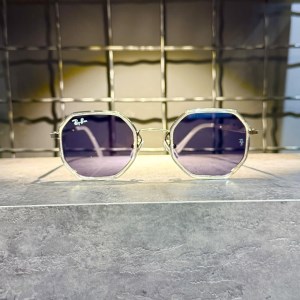 عینک برند RAY BAN فریم فلزی سیلور شیشه ای / شیشه دودی کد RB5419