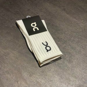 جوراب ساقدار برند QC طرح بیسیک رنگ سفید کد 17064