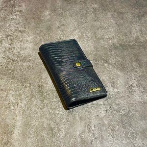کیف پول دستی چرم طبیعی پوست ماری مدل لزار M-35 برند CLANKS رنگ مشکی کد 17394