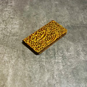 کیف پول کتی چرم طبیعی مدل نوشته رنگ گردویی کد 17404