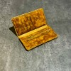 کیف پول کتی چرم طبیعی مدل نوشته رنگ گردویی کد 17404