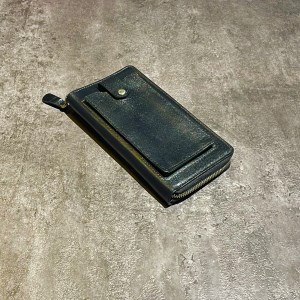 کیف پول دستی چرم طبیعی مدل جاموبایلی رنگ مشکی کد 17405