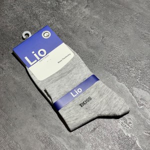 جوراب نیم ساق برند LIO طرح BOSS رنگ طوسی کد 17482