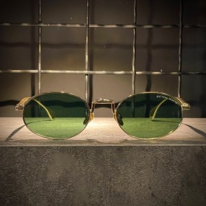 عینک BOTTEGA VENETA فریم فلزی طلایی / شیشه سبز کد 100