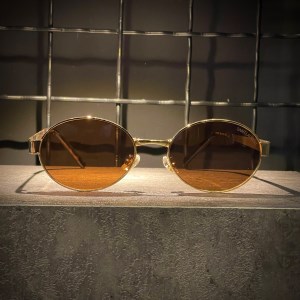 عینک SAINT LAURENT فریم فلزی طلایی / شیشه قهوه ای کد 9198