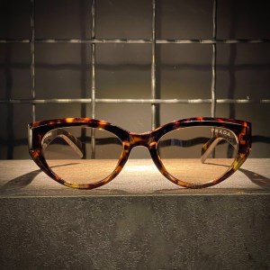عینک PRADA فریم کائوچویی پلنگی / شیشه عسلی کد 3973