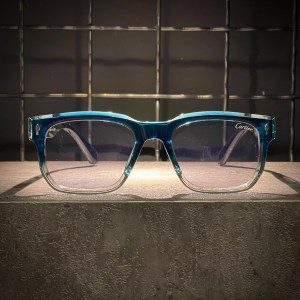 عینک CARTIER فریم کائوچویی آبی سفید/ شیشه سفید کد MZ62004