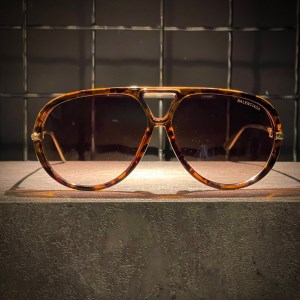 عینک BALENCIAGA فریم کائوچویی پلنگی / شیشه قهوه ای کد 100