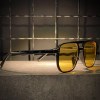 عینک GUCCI فریم کائوچویی مشکی / شیشه زرد کد KD97113