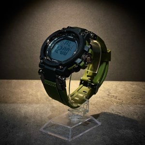 ساعت LASIKA طرح جیشاک کد W-H9057 بدنه مشکی بند سبز